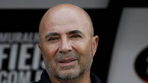 Jorge Sampaoli durante partida contra o Corinthians.
