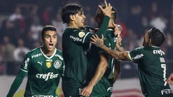 Gómez e Murilo em comemoração de gol no Palmeiras - Foto: Ettore Chiereguini/AGIF