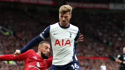 Timo Werner pelo Tottenham em partida da Premier League diante do Manchester United. (Photo by Carl Recine/Getty Images)