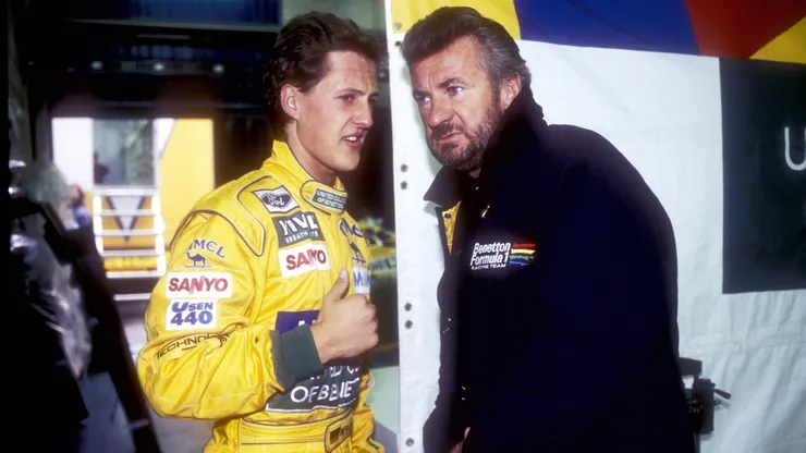Schumacher e Weber no GP de Barcelona, em 1992