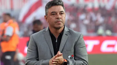 Marcelo Gallardo, técnico do River Plate, em partida contra o Talleres, pelo Campeonato Argentino, no Estádio Monumental de Nuñez. Foto: Alejando Pagni