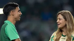 - Zagueiro Vitor Reis e Leila Pereira, presidente palmeirense