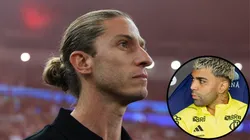 Filipe Luís ignorou Gabigol e tratou de dar respaldo a Evertton Araújo no CRF - Fotos: IMAGO e Getty Images