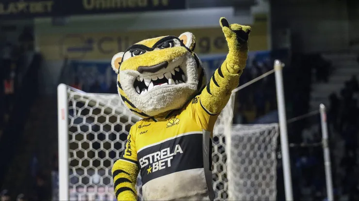 Mascote do Criciúma foi o pivô da polêmica na partida. Foto: Leonardo Hübbe/AGIF.