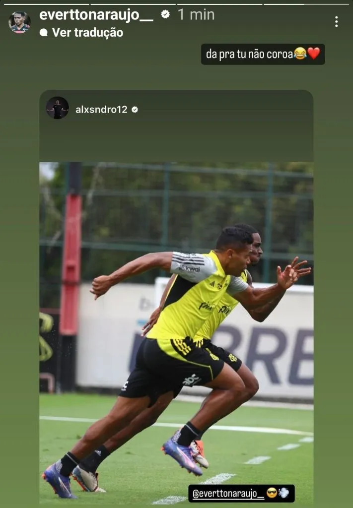 Provocação de Evertton Araújo para Ale Sandro