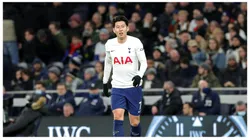 Heung-Min Son pelo Tottenham em partida da Premier League diante do Brighton. Foto: MI News & Sport / Alamy Stock Photo