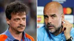 Diniz lançou mão de Guardiola para explicar seu trabalho - Foto Diniz: Fernando Moreno/AGIF - Foto Guardiola: Charlotte Tattersall, Getty Images