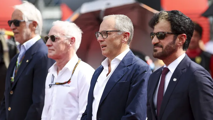 Ben Sulayem, Maffey e Domenicali no GP de Monza