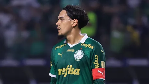 Gustavo Gómez, zagueiro do Palmeiras, durante partida contra o Botafogo no estádio Arena Allianz Parque