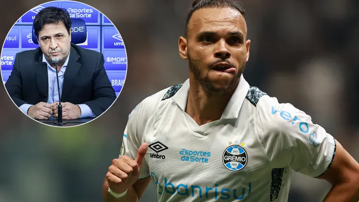 Braithwaite reclamou do 'todo' no Grêmio e Alberto Guerra não gostou - Fotos: AGIF