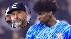 Hugo Souza e Augusto Melo, do Corinthians. Fotos: Marco Miatelo e Marcello Zambrana/AGIF