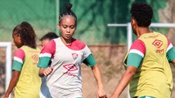 Guerreiras da base Sub-20 do Fluminense, durante treino no CT das Laranjeiras