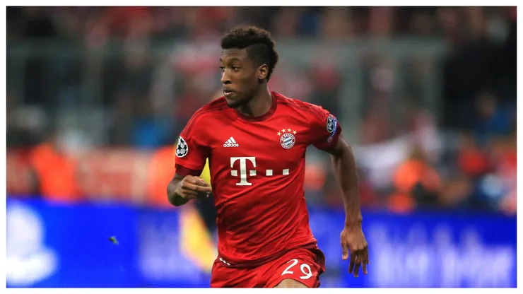 Kingsley Coman pelo Bayern de Munique em partida da UEFA Champions League. Foto: PA Images / Alamy Stock Photo