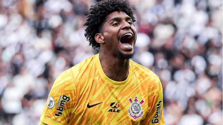 Hugo Souza durante partida entre Corinthians e Vasco, na Neo Química Arena, pelo Campeonato Brasileiro. Foto: Caio de Sousa
