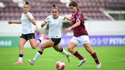 Brabinhas do Corinthians durante duelo contra a Ferroviária em busca do título estadual na final do Campeonato Paulista Feminino Sub-17