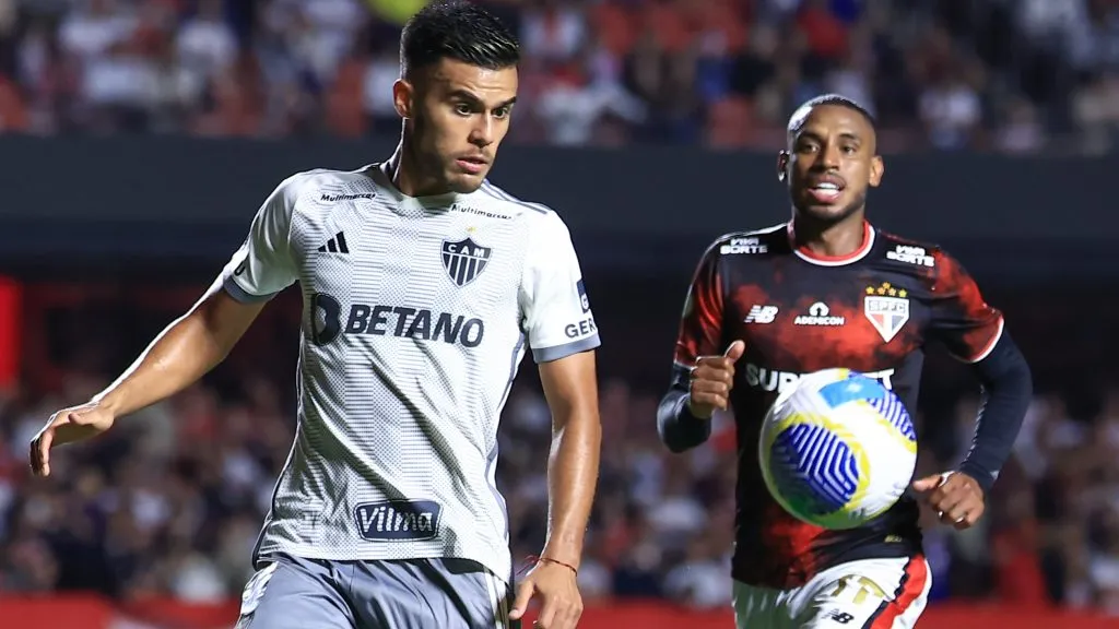 Fausto Vera jogador do Atlético-MG durante partida contra o São Paulo no Morumbis pelo Campeonato Brasileiro A 2024. Foto: Marcello Zambrana/AGIF