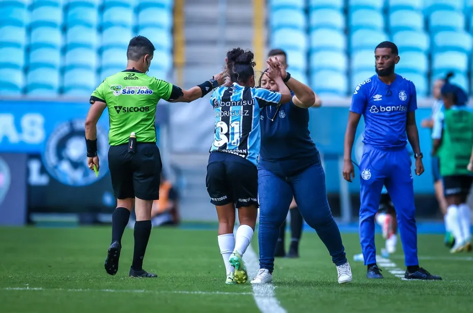 Dayana Rodríguez, marcou o gol da vitória para o Grêmio que conquistou o Gauchão Feminino superando o Internacional, na Arena. Foto: Lucas Uebel/Grêmio FBPA