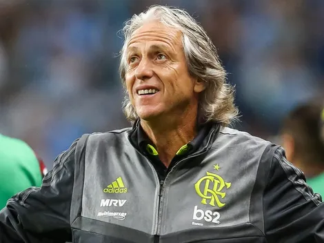 Jorge Jesus celebra título do Flamengo na Libertadores em 2019