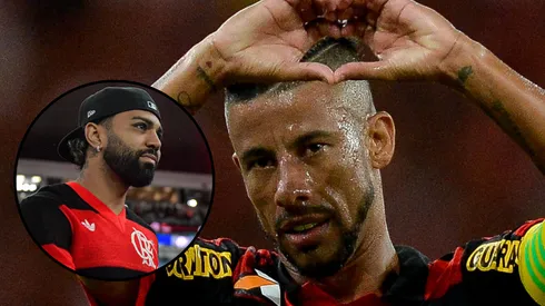 Léo Moura e Gabigol. Foto: Pedro Martins e Thiago Ribeiro/AGIF