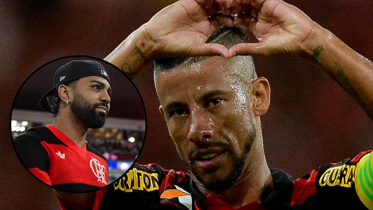 Léo Moura e Gabigol. Foto: Pedro Martins e Thiago Ribeiro/AGIF