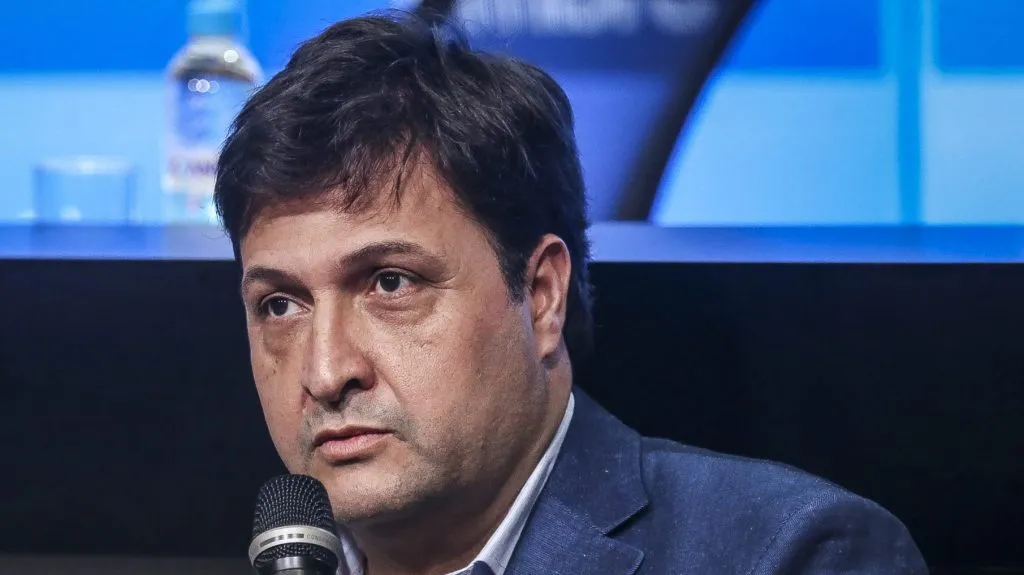 Alberto Guerra presidente do Gremio durante em coletiva de imprensa realizada no Arena do Gremio. Foto: Fernando Alves/AGIF