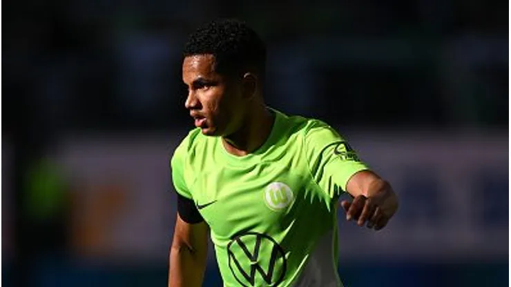 WOLFSBURG, GERMANY - SEPTEMBER 16: Rogério of Wolfsburg in action during the Bundesliga match between VfL Wolfsburg and 1. FC Union Berlin at Volkswagen Arena on September 16, 2023 in Wolfsburg, Germany. (Photo by Stuart Franklin/Getty Images)