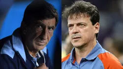 Técnico do Racing, Gustavo Costas, e do Cruzeiro, Fernando Diniz. Foto: Gilson Lobo/AGIF; Marcelo Endelli/Getty Images