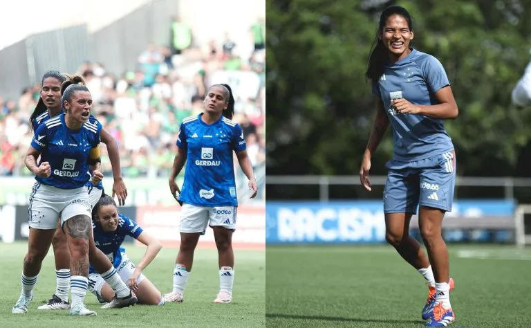 Marília, atacante do Cruzeiro que definiu a vitória da equipe celeste no Mineirão que levantou a taça da competição estadual superando o América. Foto: Gustavo Martins/Cruzeiro