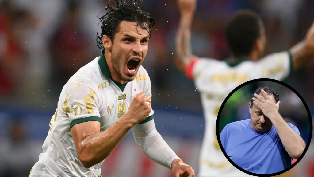 Montagem de Rogério Ceni e Raphael Veiga - Fotos: Getty Images