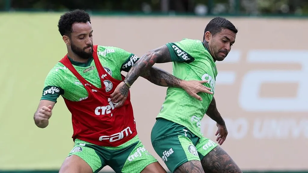 Felipe Anderson e Dudu podem atuar juntos contra o Bahia – Foto: Cesar Greco/Palmeiras/by Canon