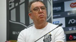 Marcelo Teixeira durante entrevista coletiva, na Vila Belmiro, após Santos X CRB.