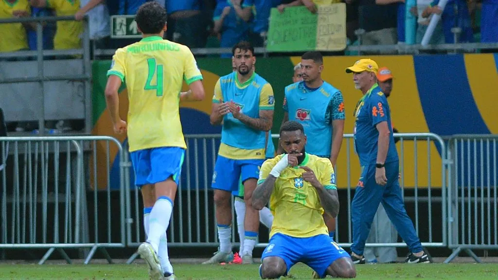 Gerson comemora seu gol contra o Uruguai. Foto: Walmir Cirne/AGIF