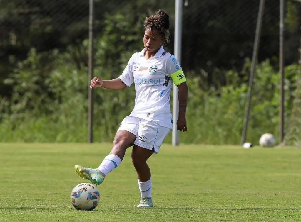 Dayana Rodríguez, durante partida eliminatória pela fase de grupos no Gauchão Feminino.                               Foto: Carol Motta/Grêmio FBPA