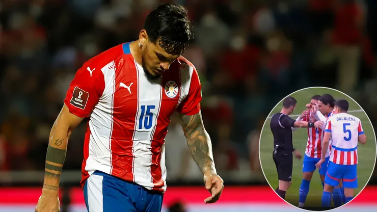 Gustavo Gómez cometeu pênalti para a Bolívia em jogo do Paraguai nas Eliminatórias - Fotos: Getty Images e Reprodução