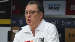 SP - SANTOS - 08/01/2024 - SANTOS, COLETIVA - O presidente Marcelo Teixeira fala aos jornalistas em coletiva de imprensa realizada na Vila Belmiro. Foto: Reinaldo Campos/AGIF