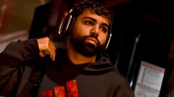 Gabigol chegando à Arena MRV para a final da Copa do Brasil entre Atlético-MG e Flamengo. Foto: Marcelo Cortes/CRF