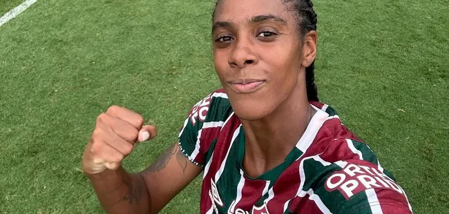 Keké, autora do gol de empate do Fluminense contra o Flamengo no primeiro jogo da final do Campeonato Carioca Feminino. Foto: Marina Garcia/FFC