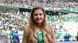 Leila Pereira, presidente do Palmeiras, em jogo com o São Paulo