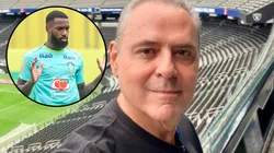 Gerson e o narrador. Fotos: Fernando Torres/AGIF e Arquivo pessoal Luiz Roberto/Instagram