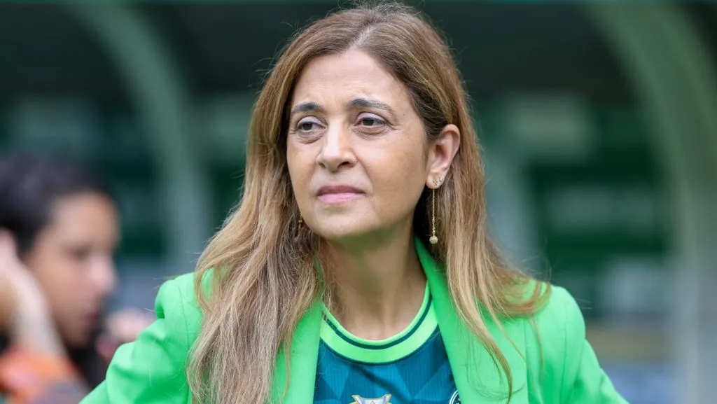 Leila Pereira presidente do Palmeiras antes da partida entre Palmeiras e Agua Santa no estadio Arena Allianz Parque pelo campeonato Paulista 2023. Foto: Marcello Zambrana/AGIF