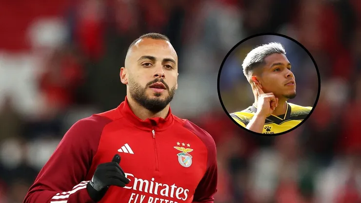 Fotos: Carlos Rodrigues/Getty Images e Charlie Crowhurst/Getty Images - Arthur Cabral e Cucho Hernández mapeados pelo Flamengo