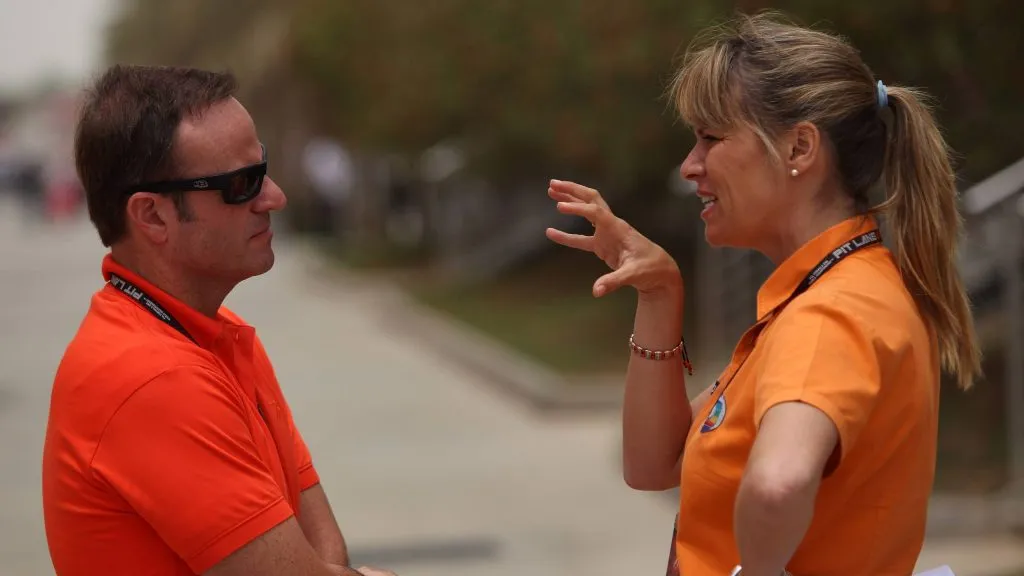Mariana Becker e Rubens Barrichello em 2013