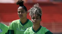 Ingryd, jogadora do Palmeiras durante treino com as companheiras com foco na final do Campeonato Paulista Feminino
