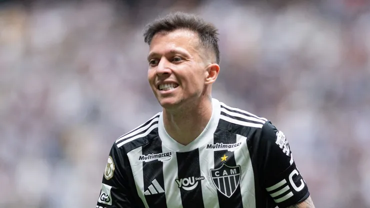 Bernard, jogador do Atlético-MG, durante partida contra o Cuiabá no estádio Arena MRV pelo Brasileirão