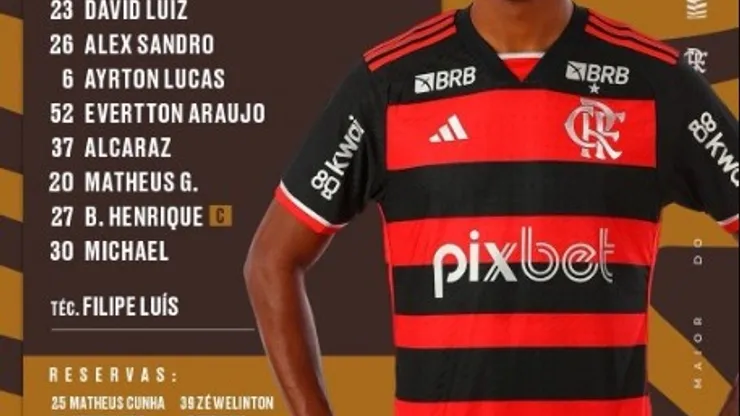 Escalação do Flamengo.
