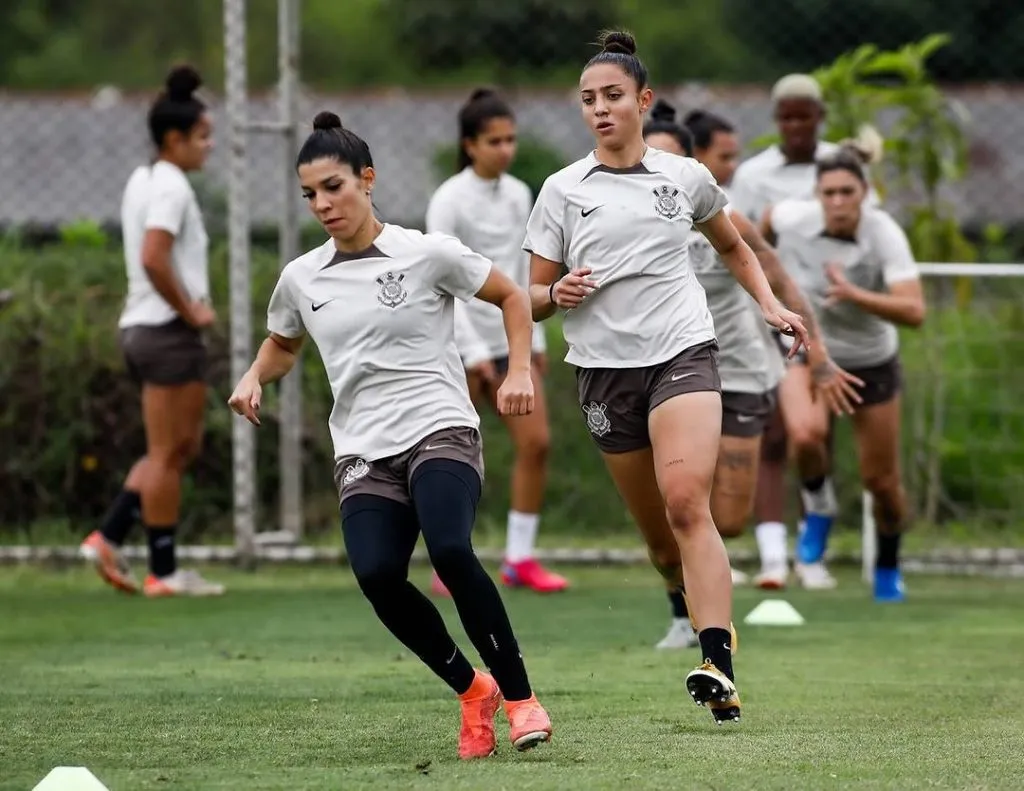 Brabas do Corinthians, durante treino com foco na final do Paulistão Feminino com primeiro duelo na Neo Química. Foto: Rodrigo Gazzanel/Corinthians