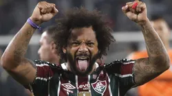 Marcelo comemorando em partida entre Fluminense e Colo-Colo-CHI, pela Libertadores. Foto: Jonnathan Oyarzun