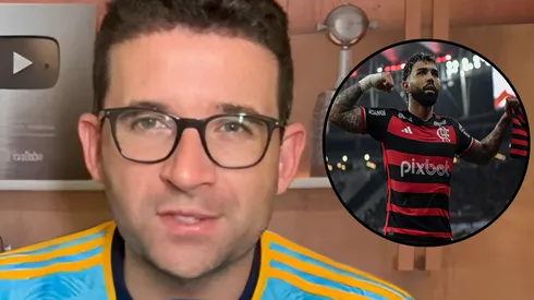Jornalista trouxe informação sobre contratação de Gabigol. Fotos: Reprodução/Youtube oficial Samuel Veâncio e Thiago Ribeiro/AGIF
