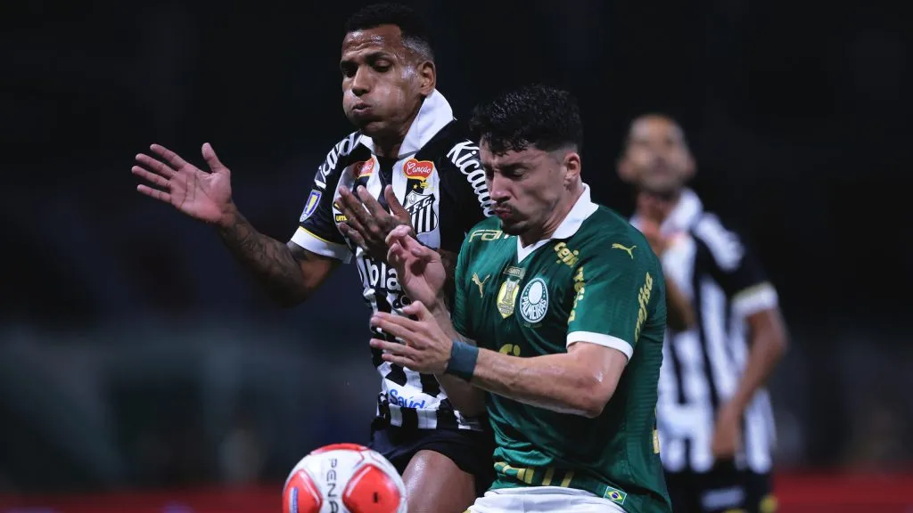 Santos x Palmeiras no Paulistão 2024. Foto: Ettore Chiereguini/AGIF