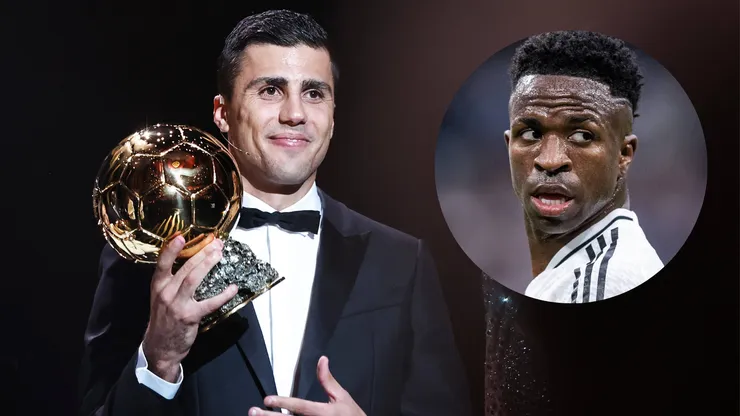 Rodri recebendo troféu de Bola de Ouro. Foto: IMAGO / Xinhua